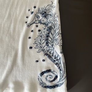 Vintage Lucky brand Seahorse Tank top with sequin accent.